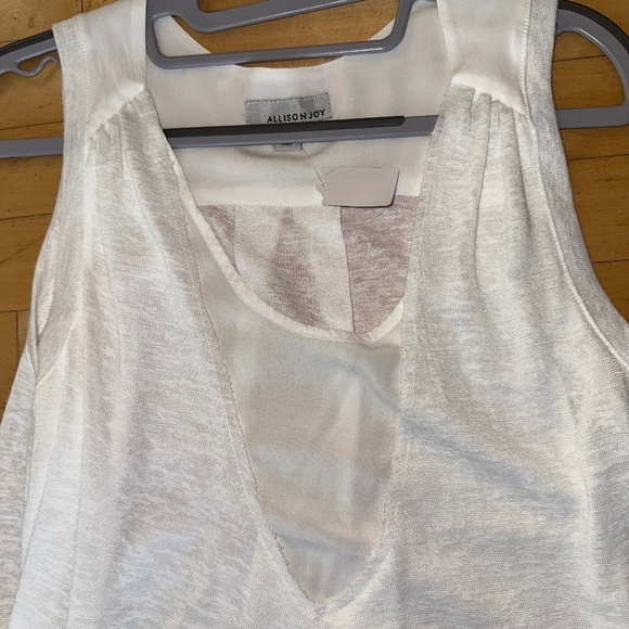 Allison Joy white deep V faux liner tank, XS, CB2276 - Picture 2 of 3